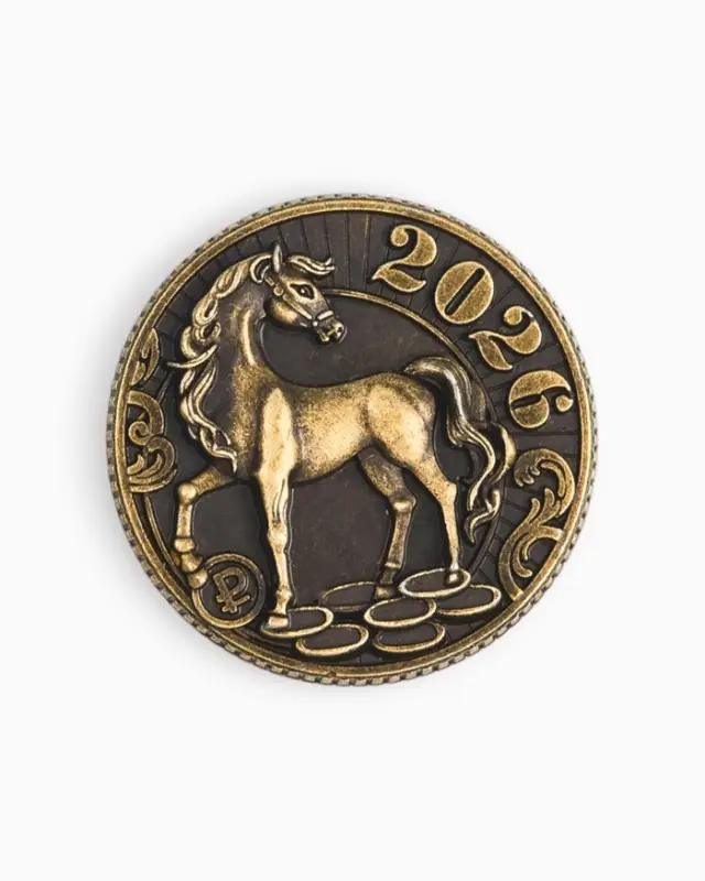 Монета сувенирная латунь «Богатого нового года», диам 2.5см