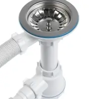 Сифон для мойки ZEIN, 3 1/2&rsquo;&rsquo;*40мм, круглый перелив, с гофротрубой 40/50 мм