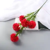 Цветы искусственные &laquo;Хризантема помпон&raquo;, h=80 см, d=6 см, малиновые