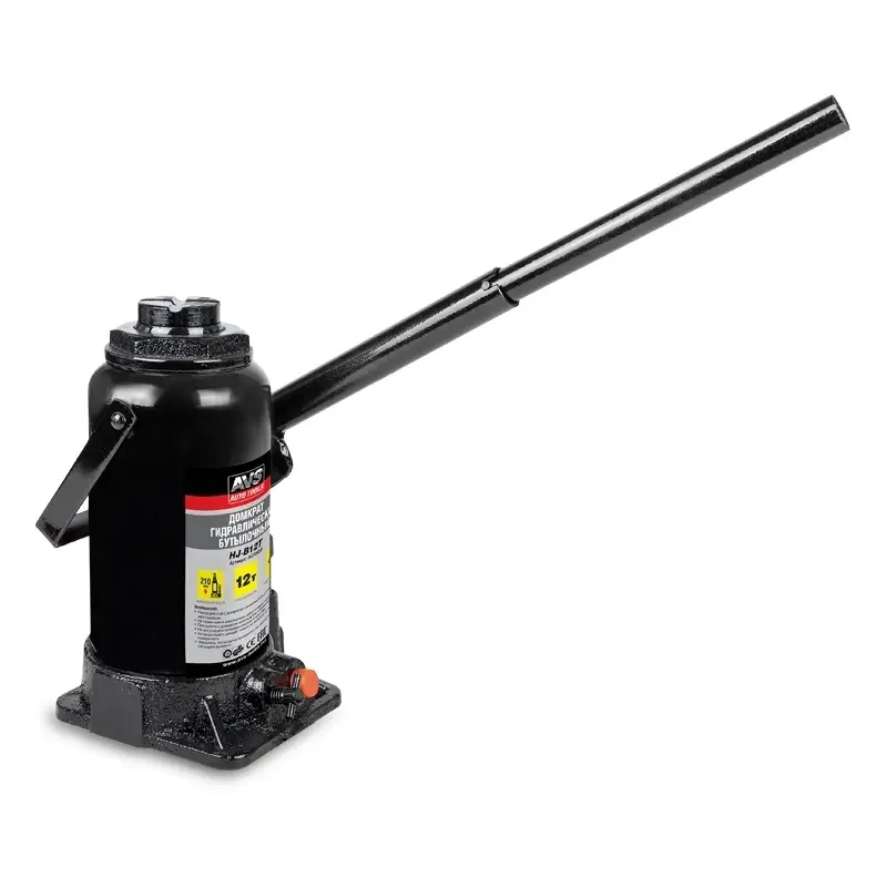 Домкрат гидравлический AVS HJ-B12T, 12т, 210-415мм. с клапаном (сумка, ремкомплект)