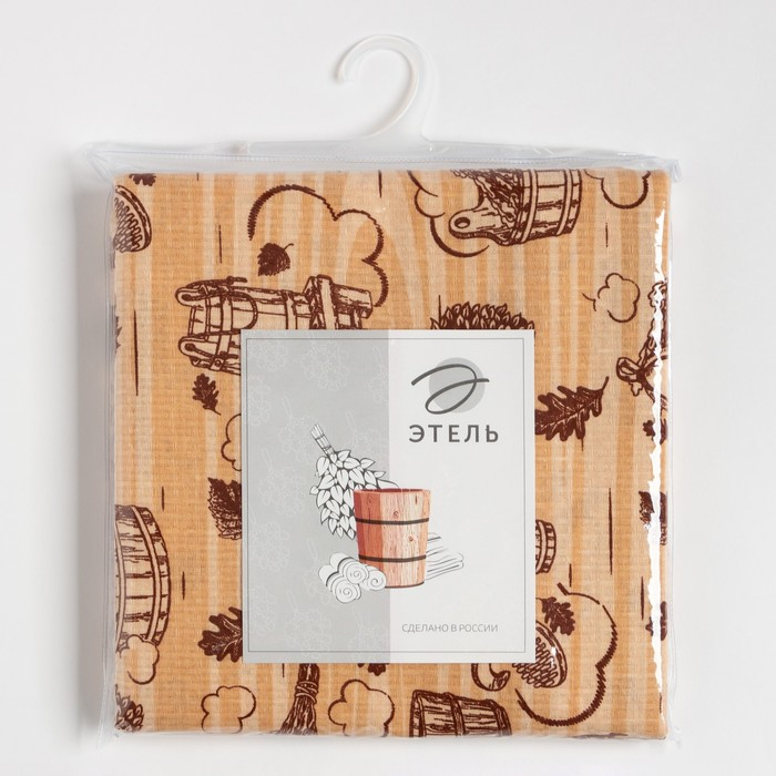 Простыня для бани Простыня для бани "Банька" 145х 180 см, 100% хл, вафельное полотно