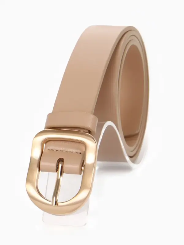 Ремень жен 05-01-01-01, Сент0725,  2,7*0,2*105 см, пряжка золото, 1 прок, бежевый