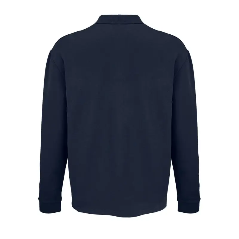 Рубашка поло оверсайз с длинным рукавом Heritage, темно-синяя, размер S