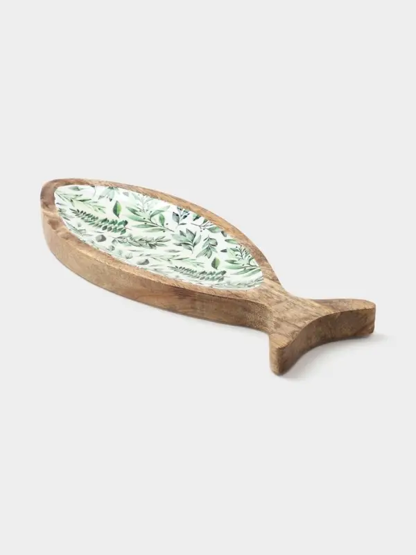 Блюдо в форме рыбки &laquo;Оливковая ветвь&raquo;, 32&times;11.5&times;2 см, дерево манго