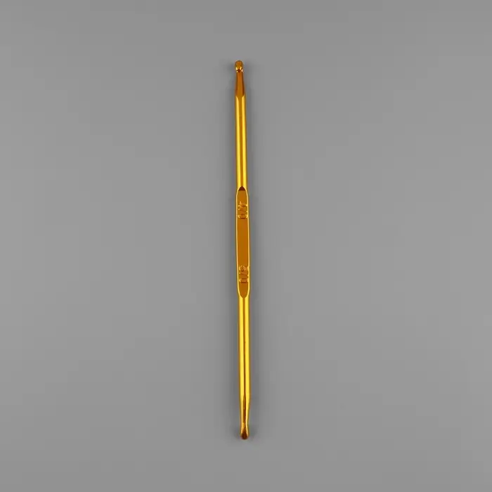 Крючок для вязания, двусторонний, d=4/5 мм, 13 см, цвет золотой