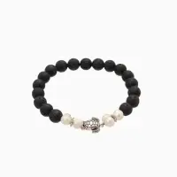 Браслет "Черепашка" жемчуг, лава, длина 18 см