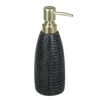 VETTA Дозатор для жидкого мыла, керамика, 350 мл, 7x7x20 см, квадро, черный