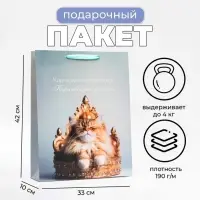 Пакет подарочный ламинированный вертикальный &laquo;Королева&raquo;, 33&times;42&times;10 см