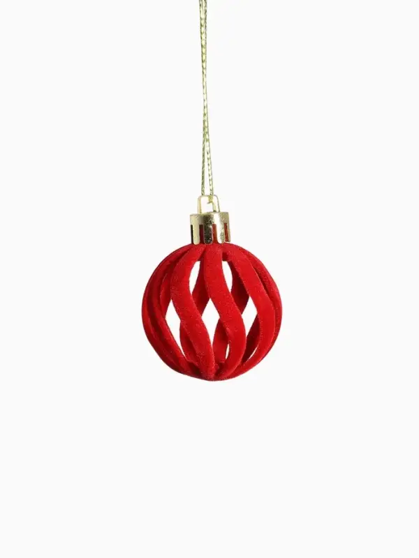 Набор шаров пластик d-4 см, 12 шт "Бархат. Время карнавала" красный