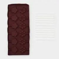 Форма для леденцов Доляна &laquo;Цветы&raquo;, силикон, 25&times;10.5&times;1 см, 12 ячеек (3.2&times;3 см), с палочками, МИКС