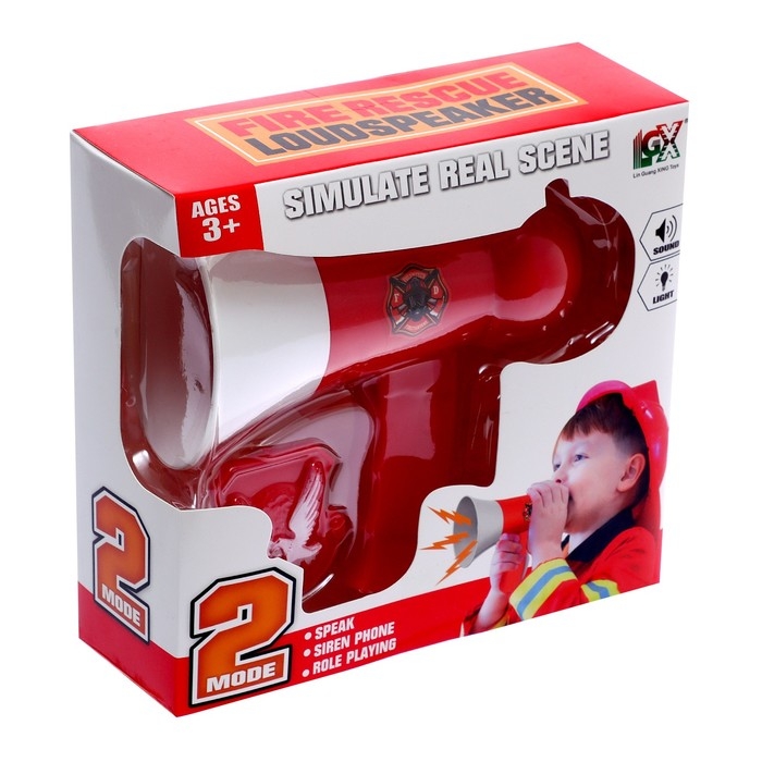 Мегафон «Пожарный», 2 режима: сирена, громкоговоритель, работает от батареек Мегафон «Пожарный», 2 режима: сирена, громкоговоритель, работает от батареек