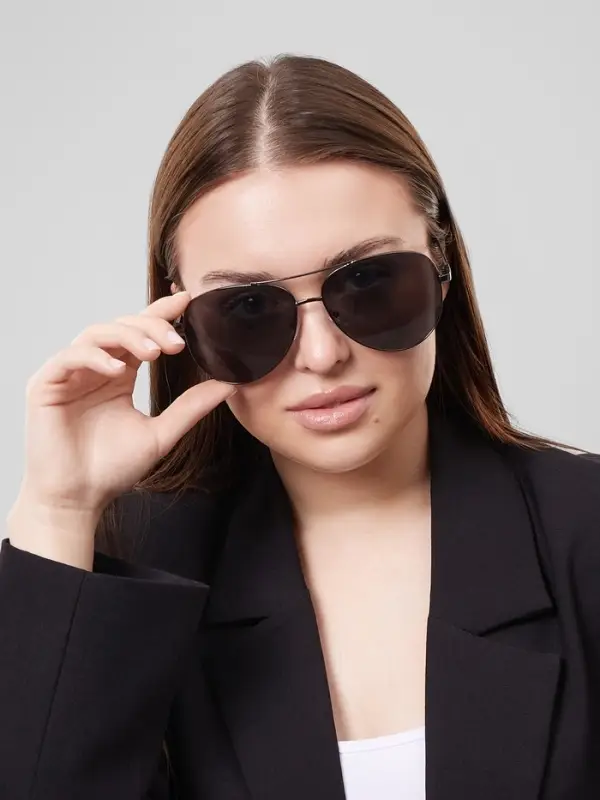 Очки солнцезащитные &laquo;OneSun. Авиаторы&raquo;, UV 400, линза 5.5&times;6.5 см дужка 12 см, ширина 14 см, чёрные