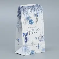Пакет подарочный без ручек «Счастливого нового года», 10×19.5×7 см