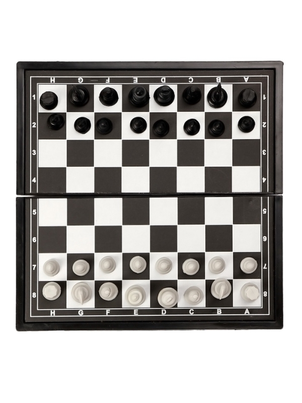 Шахматы 16 х 16  см, король h-2.8 см, d-1.2 см, доска и фигуры пластик Шахматы 16 х 16  см, король h-2.8 см, d-1.2 см, доска и фигуры пластик