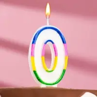 Свеча для торта «Цифра 0», 7 см