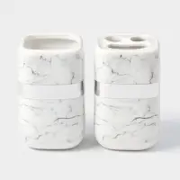 Аксессуары для ванной &laquo;Вестерос&raquo;, 4 предмета, мыльница, дозатор для мыла 390 мл, 2 стакана, белые