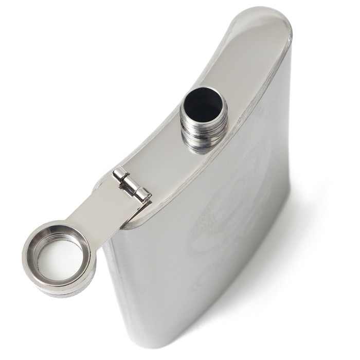 Фляжка с выдавленным рисунком Фляжка с выдавленным рисунком "Герб СССР", 240 мл, хром