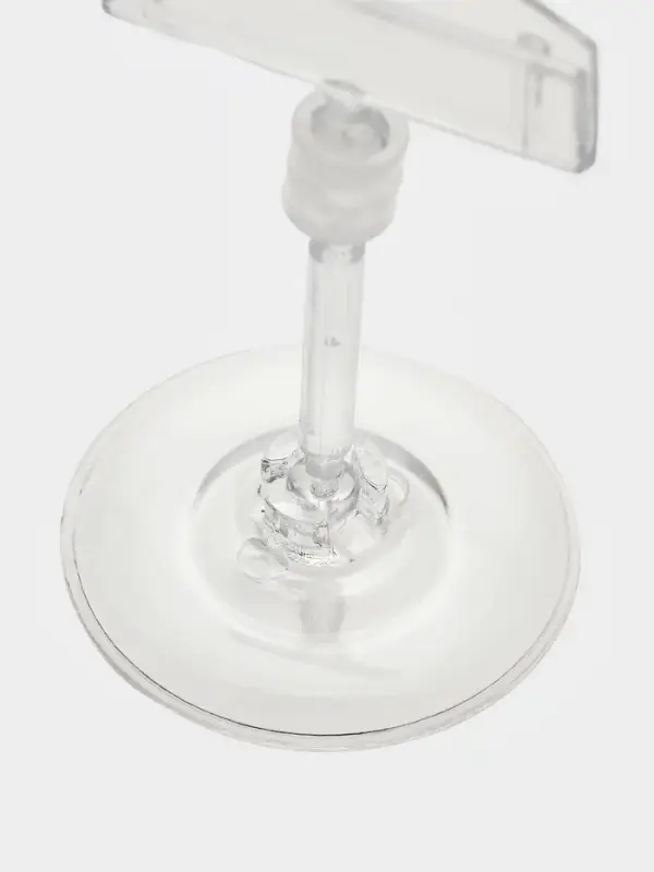 Ценникодержатель на круглой подставке, пластик, ножка 5 см, 5&times;5&times;8.5 см, прозрачный