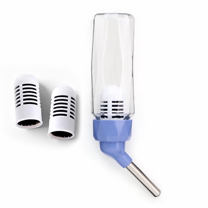 Поилка для грызунов, 80 мл, крепление-пружинка, и два сменных фильтра, синяя Поилка для грызунов, 80 мл, крепление-пружинка, и два сменных фильтра, синяя