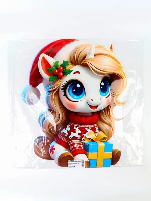 Плакат новогодний &laquo;С новым годом&raquo;, лошадка с подарком, 39.1&times;48 см