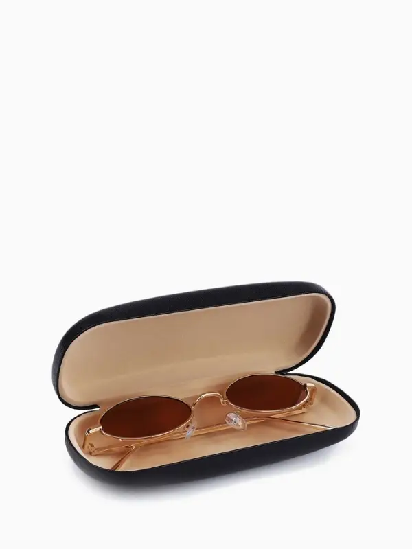 Футляр для очков на хлопушке, однотонный, размер 16&times;6&times;4 см, чёрный