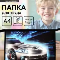 Папка для труда, А4, пластиковая, 23&times;32.5&times;5.5 см &laquo;Авто&raquo;