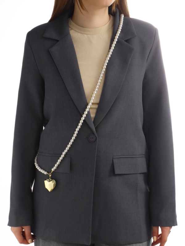 Портупея жемчужная с кулоном «Сердце», 129 см, белая в золоте Портупея жемчужная с кулоном «Сердце», 129 см, белая в золоте