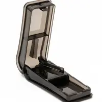 Таблетница с таблеторезкой, 9&times;4&times;3 см, чёрная