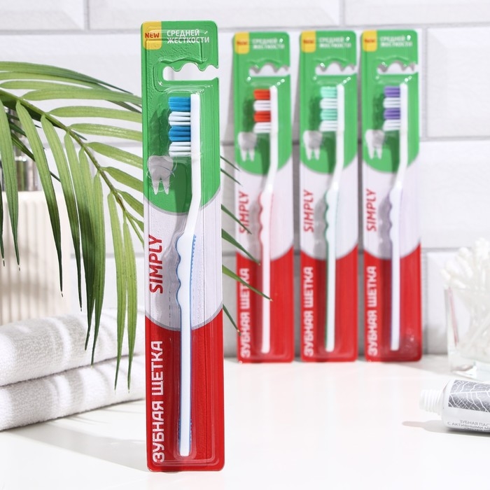Зубная щётка Rendal Simply, средней жёсткости, 1 шт. МИКС Зубная щётка Rendal Simply, средней жёсткости, 1 шт. МИКС