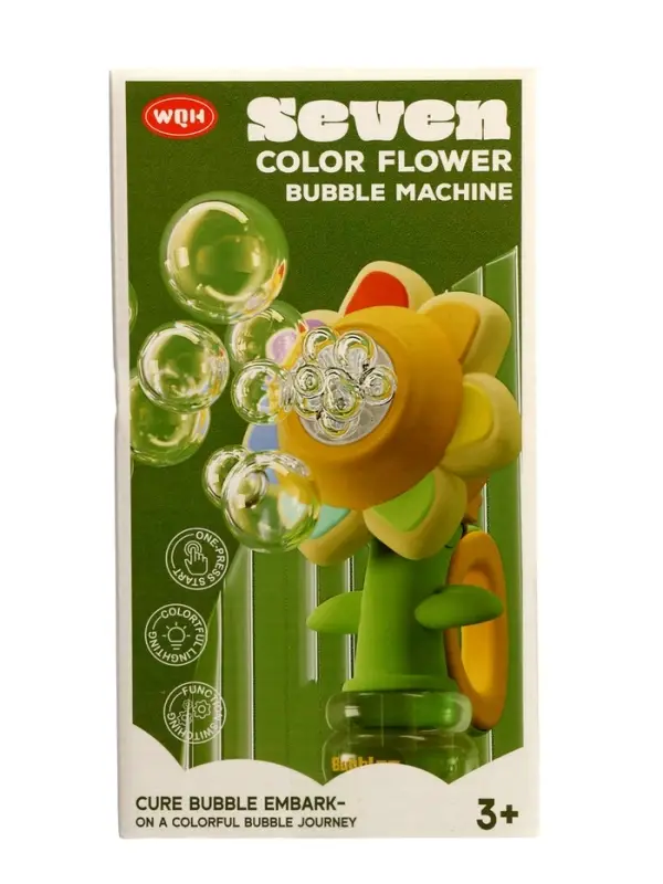 Генератор мыльных пузырей "Цветочек", световые эффекты, работает от батареек