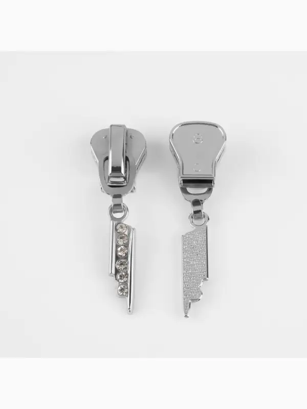 Бегунок для молнии &laquo;Трактор&raquo;, №8, &laquo;Стразы&raquo;, 10 шт., цвет никель