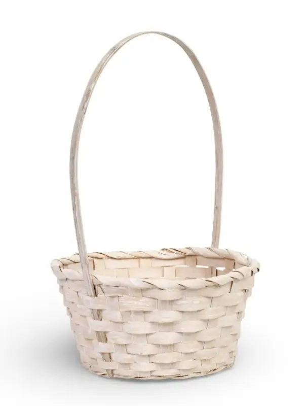 Набор корзин 3 шт 21х21х10 18х18х10 16х16х10 см ручка h=26/24/22см белый