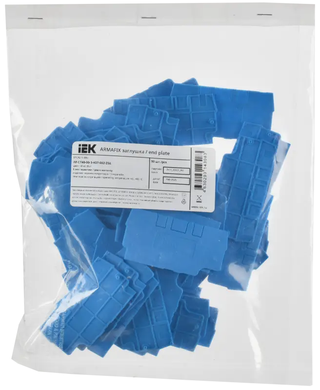 ARMAFIX Заглушка EPCX2.5-3 BU для колодки клеммной CP/CX2.5-3 синяя IEK