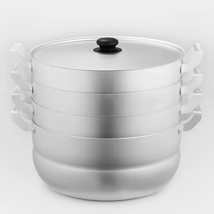 Мантоварка, 13 л, d=34.5 см, с 3 сетками, с крышкой, штампованный алюминий