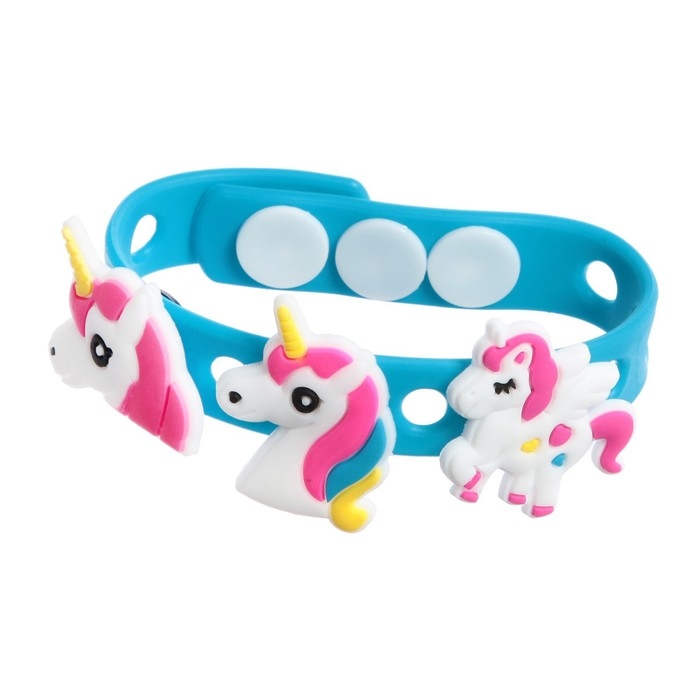 Набор «Милый браслет», единорожка, силиконовый, джибитсы 3 шт. Набор «Милый браслет», единорожка, силиконовый, джибитсы 3 шт.