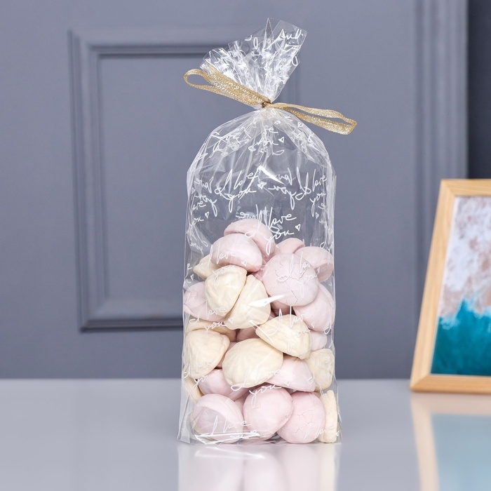 Пакет фасовочный БОПП, с донной складкой, Пакет фасовочный БОПП, с донной складкой, "Любовь" 15*30 см набор 50 шт