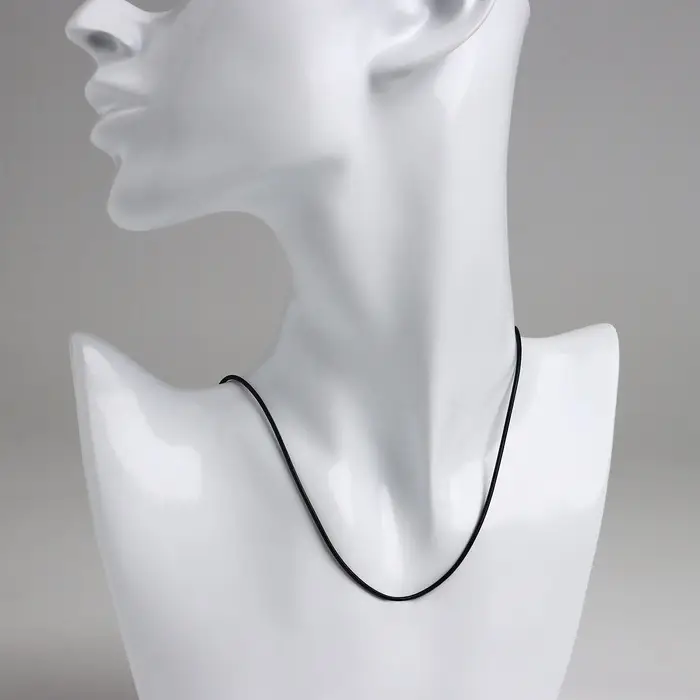 Шнурок кожаный d=1.5 мм, 55 см, чёрный