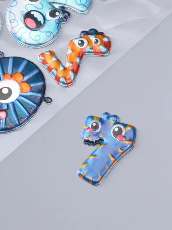 Наклейка пластик голография с металлическим отливом "Цифры" 9,5х27 см