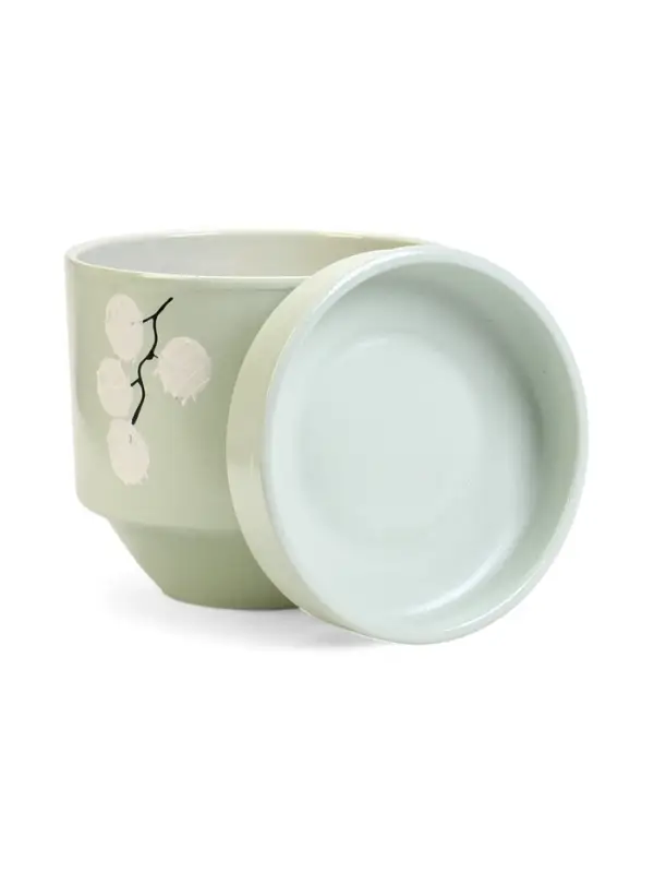 Горшок цветочный с поддоном 3,4 л, керамика  Горшок цветочный с поддоном 3,4 л, керамика "Листья" (М)