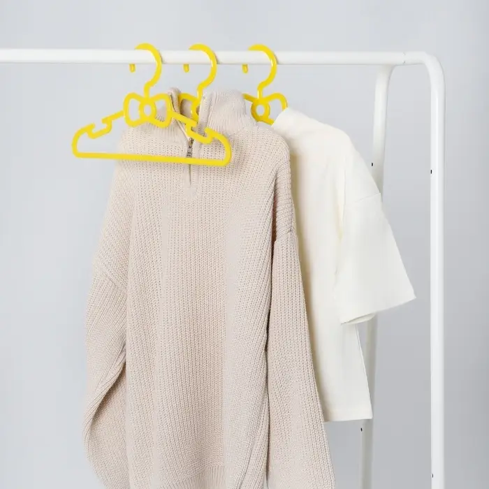 Плечики - вешалки для одежды Доляна, 28.5&times;0.4&times;14.5 см, 10 шт., детские, жёлтые