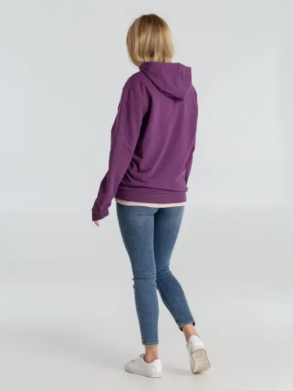 Толстовка с капюшоном унисекс Hoodie, фиолетовый меланж, размер XL