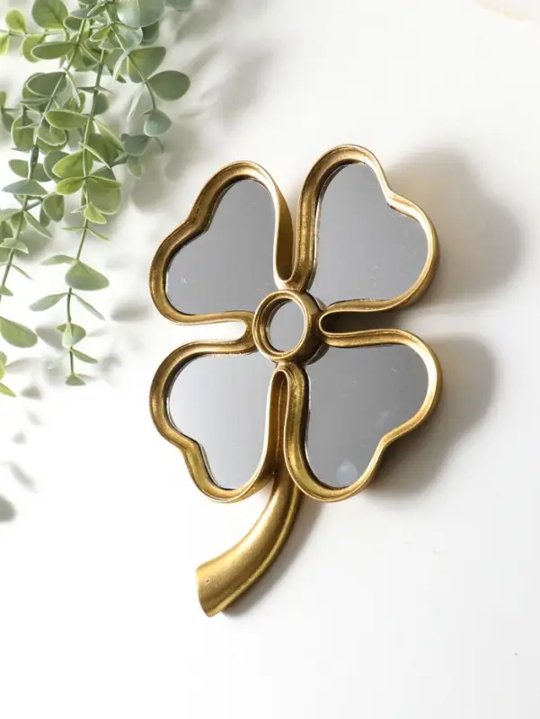 Панно настенное полистоун &laquo;Зеркальный клевер&raquo;, под золото, 15.5&times;2.2&times;21 см