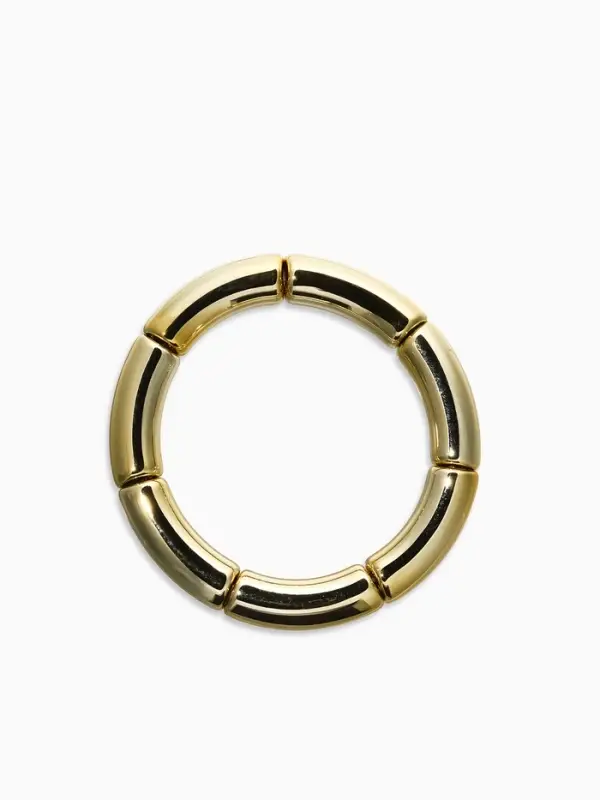 Браслет пластик на резинке Браслет пластик на резинке "Стиль" гладкий, цвет золото