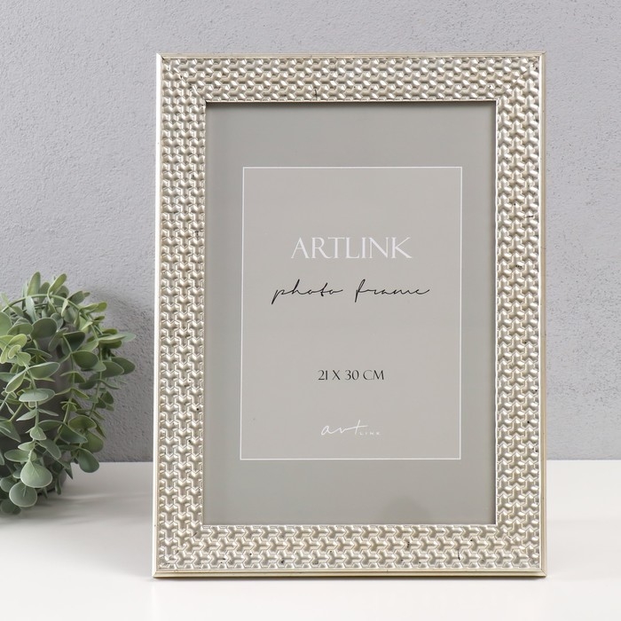 Фоторамка пластик Фоторамка пластик "Grace" 21х30 см, серебро (пластиковый экран)