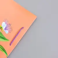 Пакет подарочный ламинированный &laquo;Цветы эмоций&raquo;, персиковый, 26&times;12&times;32 см