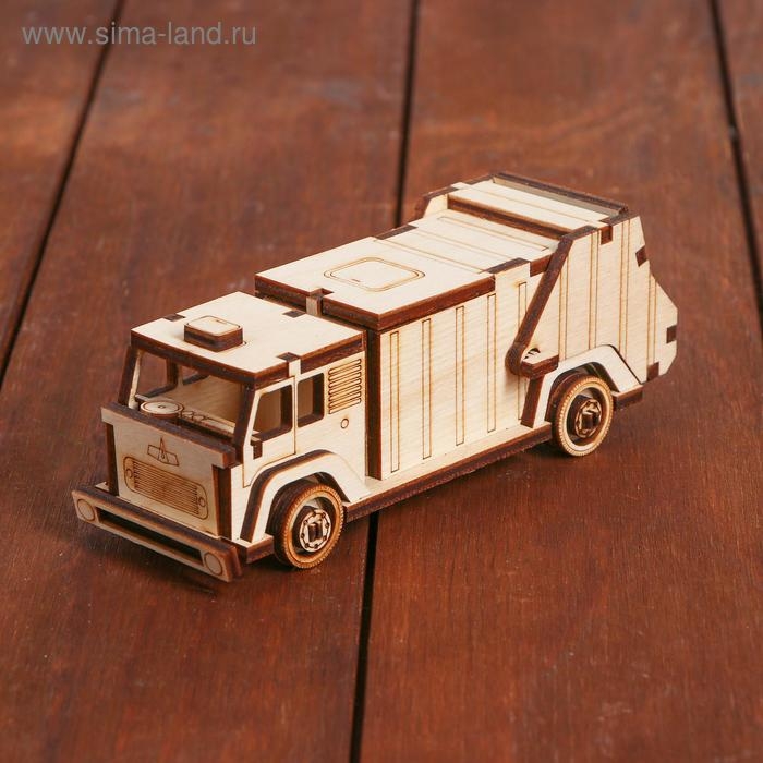 Деревянный конструктор «Мусоровоз», 37 деталей, 15х5,5х6 см Деревянный конструктор «Мусоровоз», 37 деталей, 15х5,5х6 см