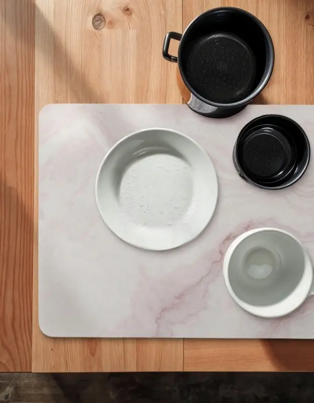 Коврик для дома Доляна &laquo;Мрамор&raquo;, влаговпитывающий, 49&times;79 см, розовый