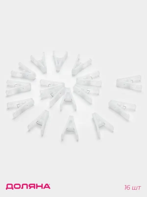 Прищепки для белья Доляна, 16 шт., 6.5&times;2 см, ширина низа 4 см