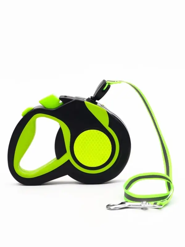 Рулетка &laquo;Пижон&raquo;, 8 м, до 40 кг, трос, светоотражающая, прорезиненная ручка, зелёная