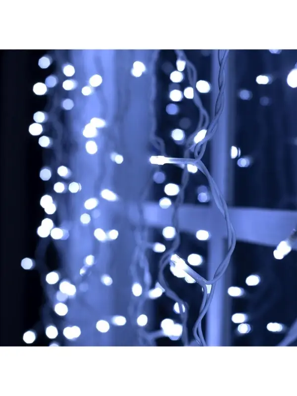 Гирлянда &laquo;Занавес&raquo; 2&times;1.5 м, IP44, УМС, белая нить, 360 LED, свечение белое, 220 В